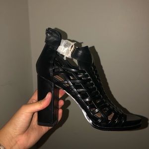 Black high heels sandals